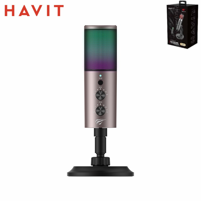 HAVIT Microfono Live Qualità Hifi Con Riduzione Rumore E Rgb