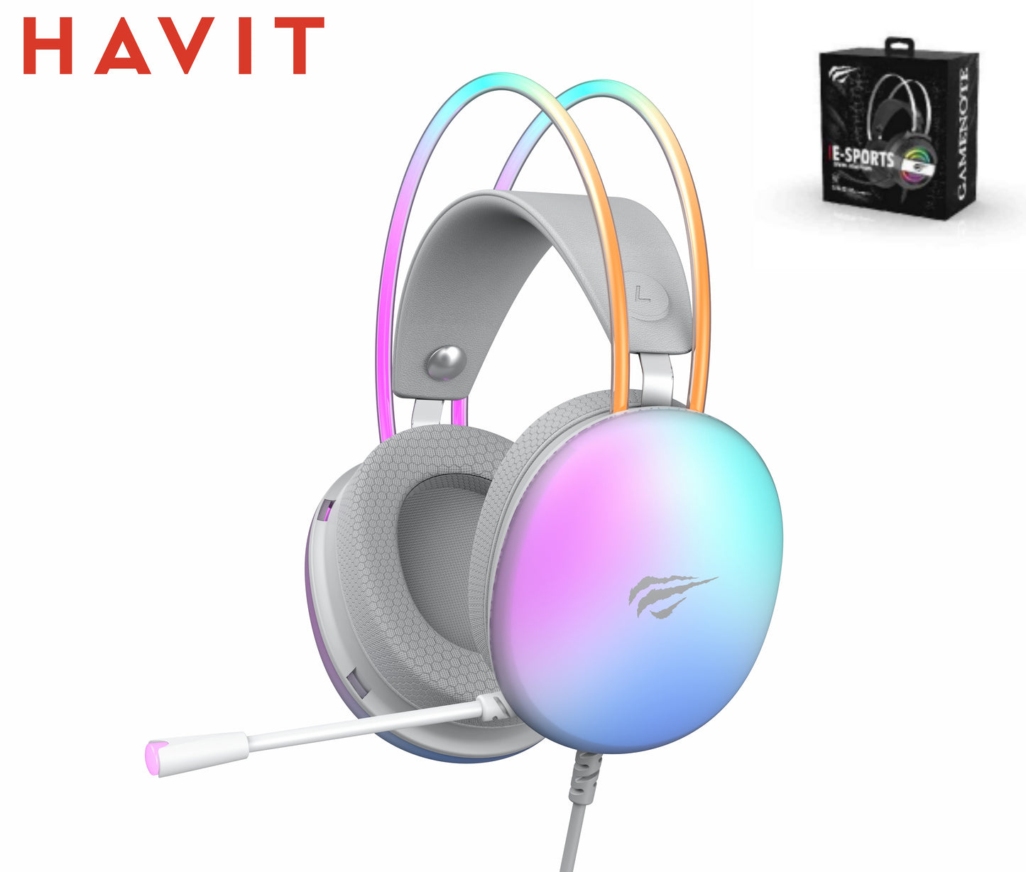 HAVIT Cuffie Gaming Altoparlante Da 50Mm Con Attacco 3.5Mm Guscio Luce Trasmitte