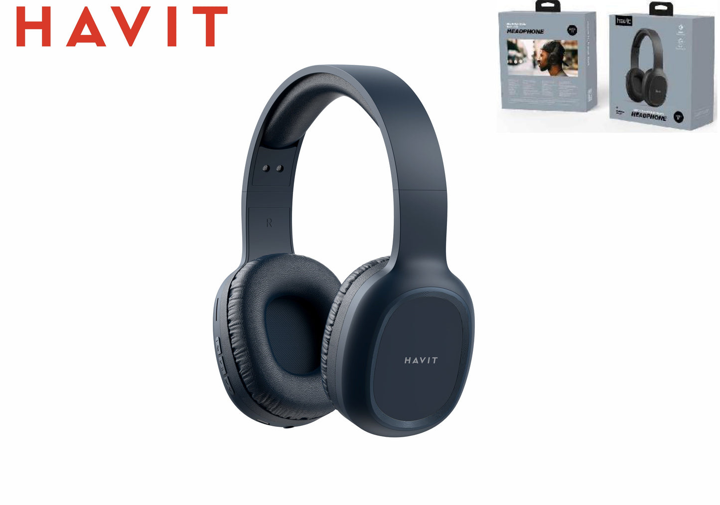 HAVIT Cuffie Bluetooth Multifunzioni Microsd-Fm-Aux 200Mah Blu