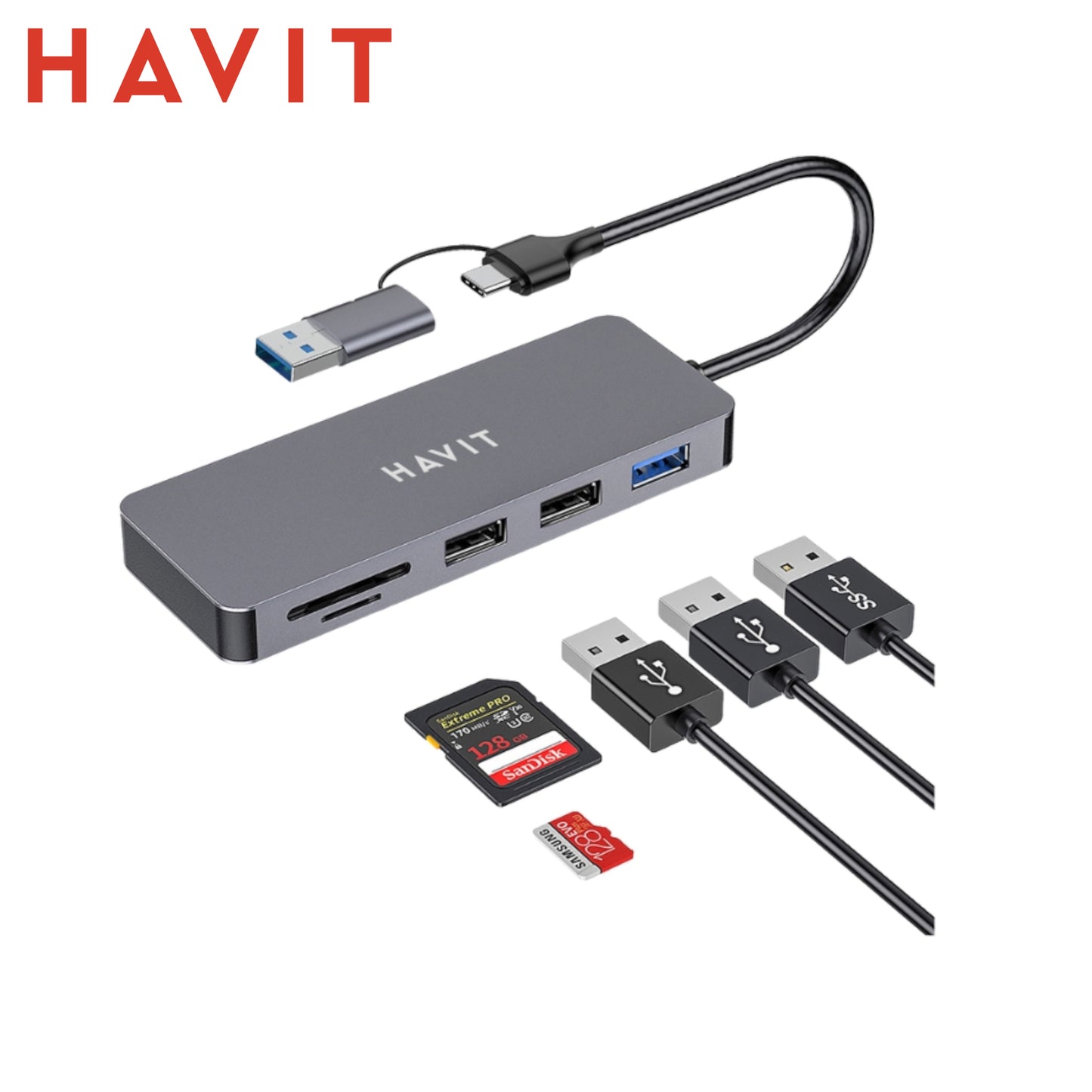 HAVIT HV-H41 – Hub USB Multi-Port 5 in 1