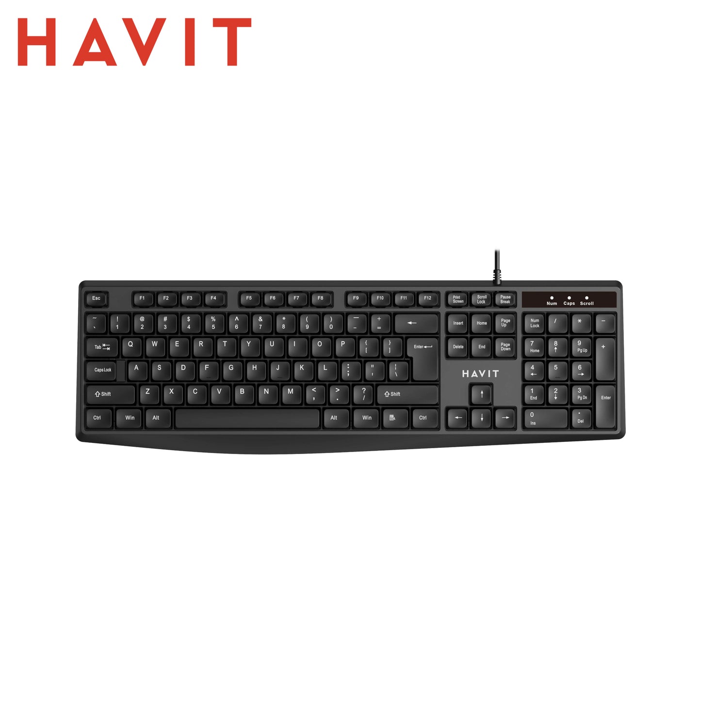 HAVIT KB2006 Pro – Tastiera Wired Full-Size USB 104 tasti – Design Ultra-Slim