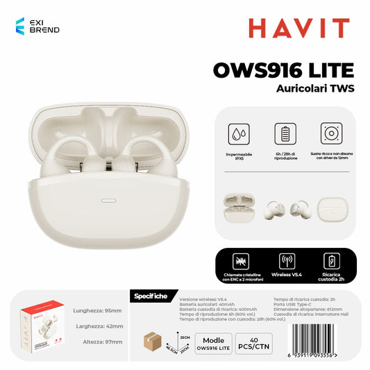 HAVIT OWS916 LITE Cuffie Bluetooth Open-Ear
