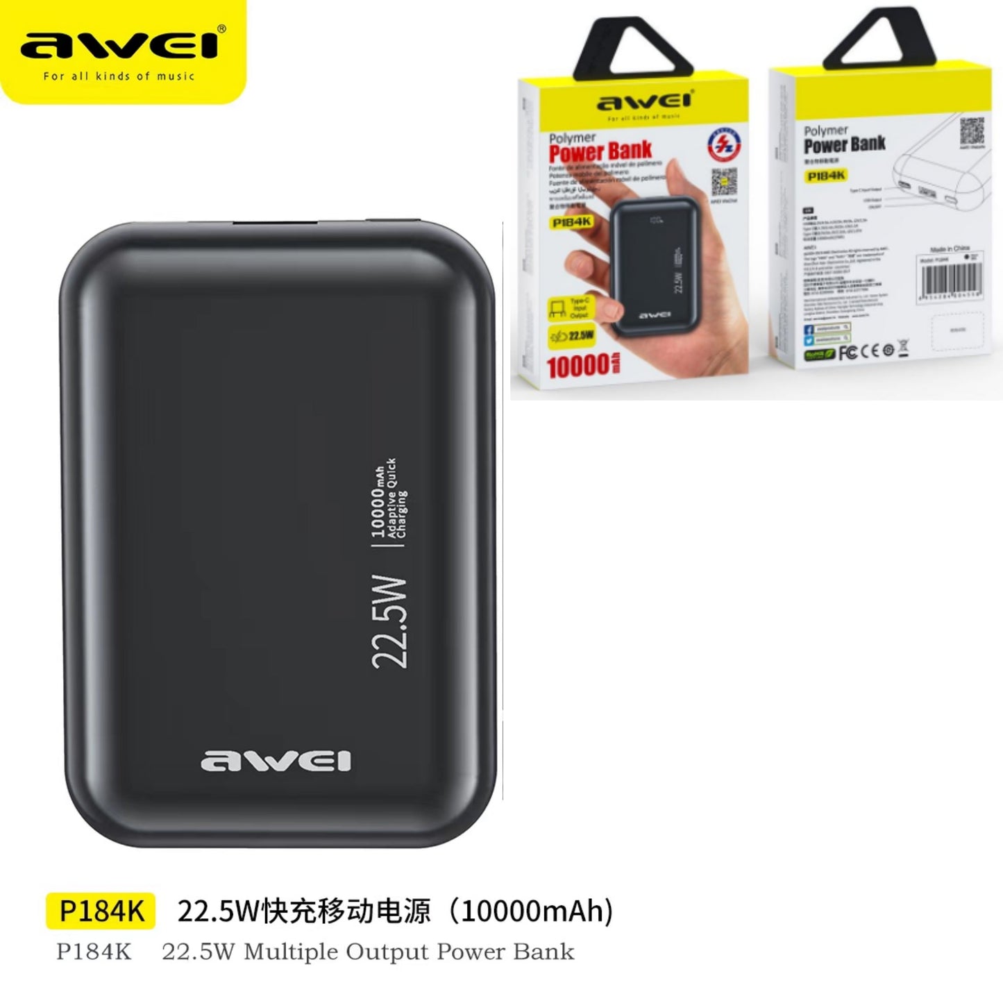 AWEI Power Bank Nero