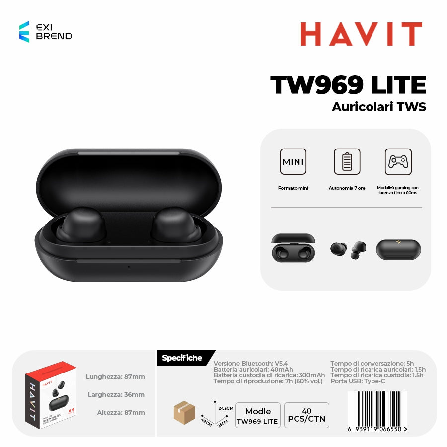 HAVIT TW969 LITE Auricolari Bluetooth TWS