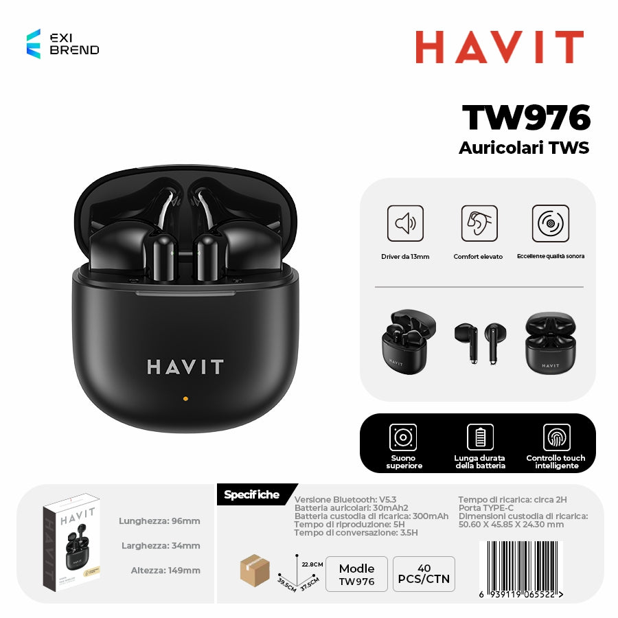 HAVIT TW976 Auricolari Bluetooth TWS