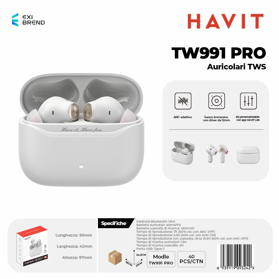 HAVIT TW991 PRO Auricolari Bluetooth TWS