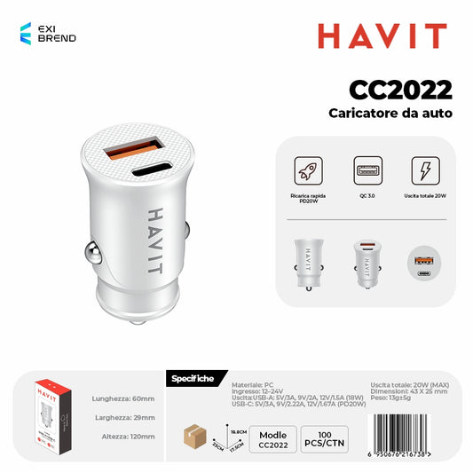 HAVIT CC2022 Caricatore Auto - White