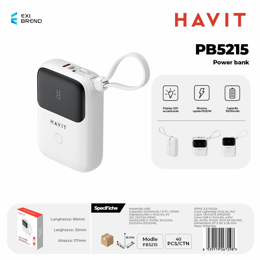 HAVIT PB5215 Power Bank - White