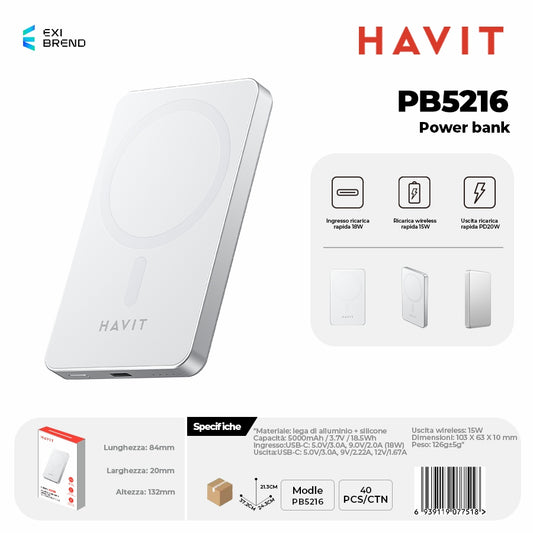 HAVIT PB5216 Power Bank - White