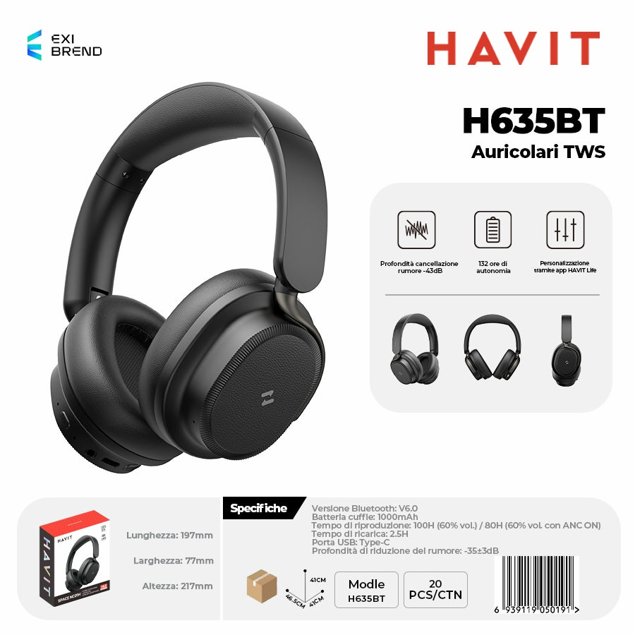 HAVIT H635BT Cuffie Bluetooth - Black