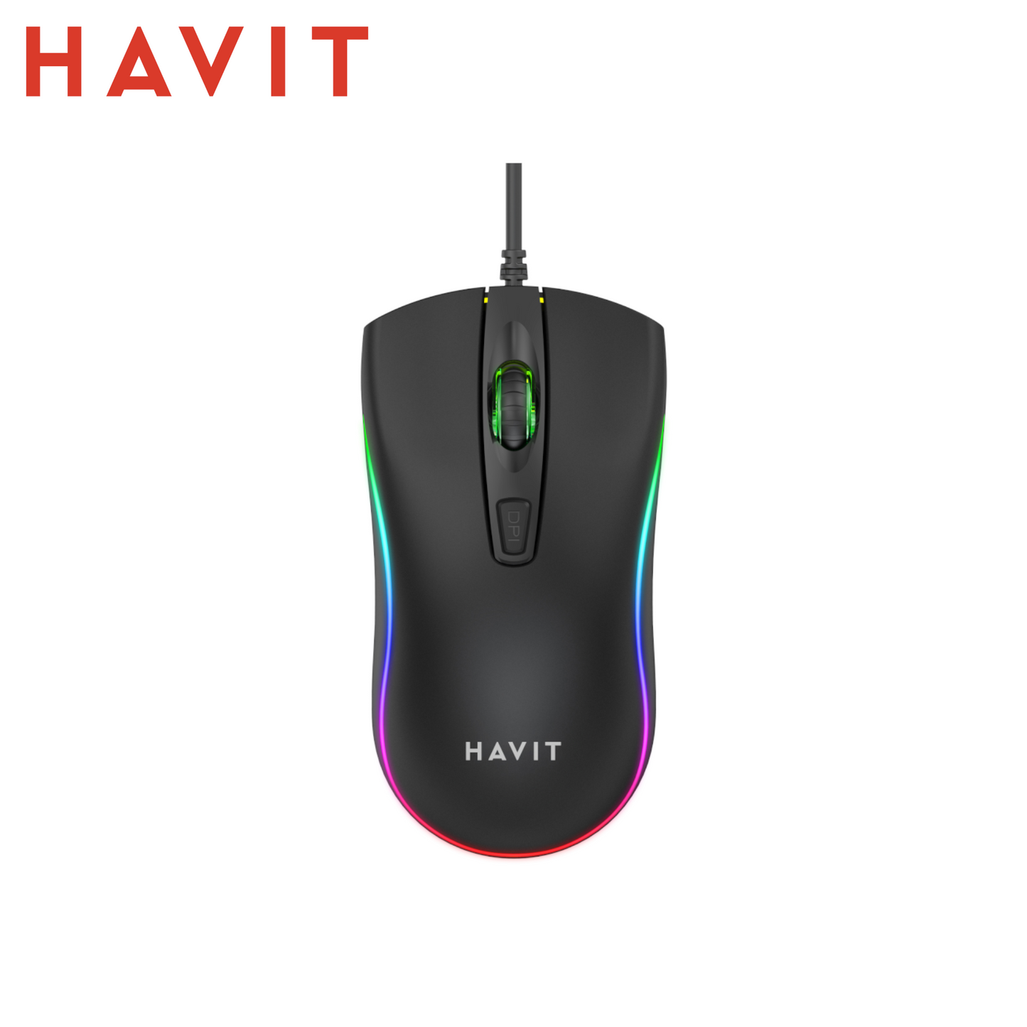 HAVIT MS72 – Mouse Gaming USB con Illuminazione RGB – Variante Nero (BK)