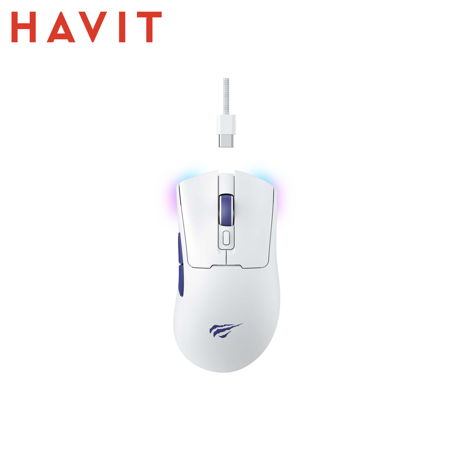 HAVIT MS966WB-WH – Mouse Gaming Wireless Quad-Mode, Versione Bianca