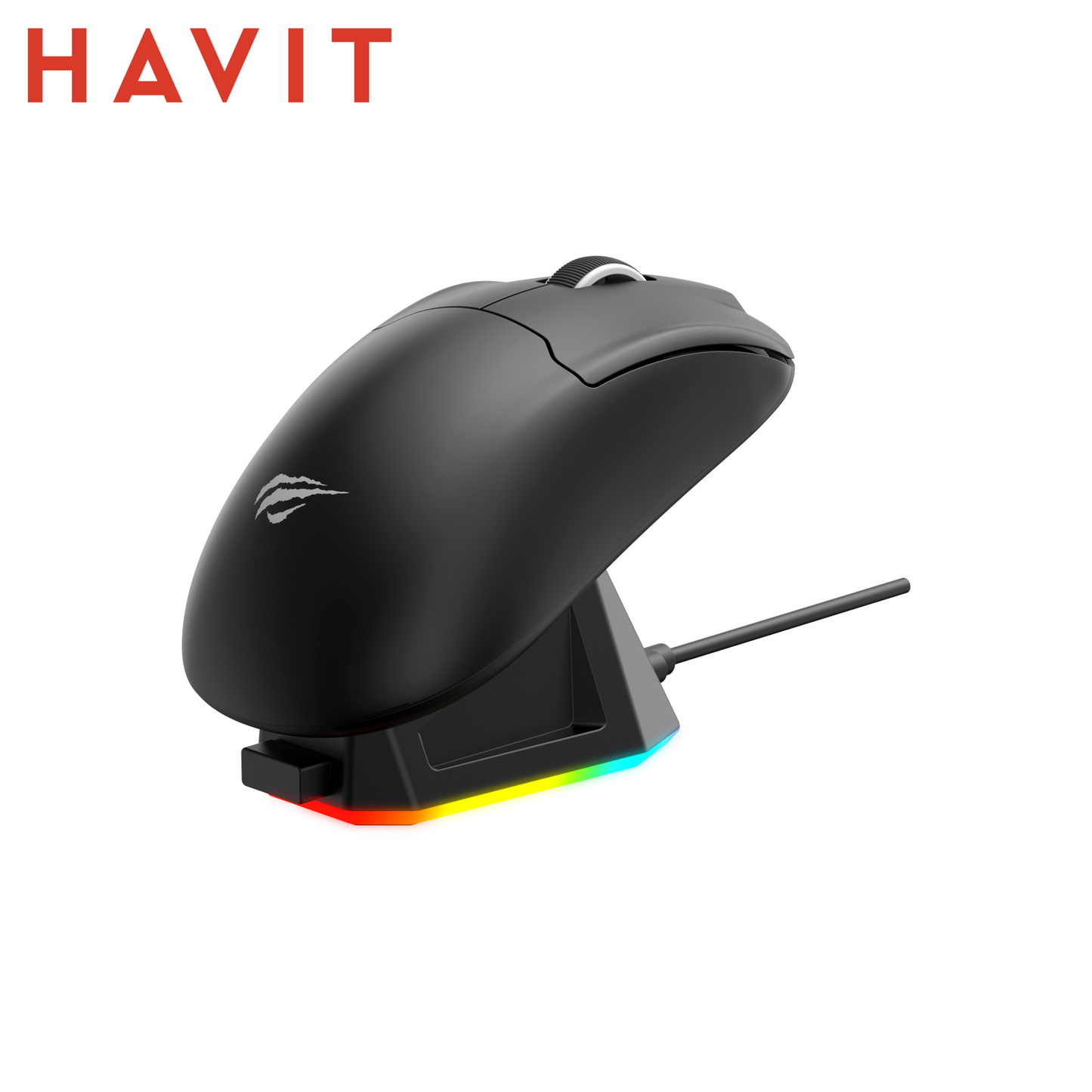 HAVIT MS979WB – Mouse Gaming Wireless Tri-Mode con Dock di Ricarica RGB