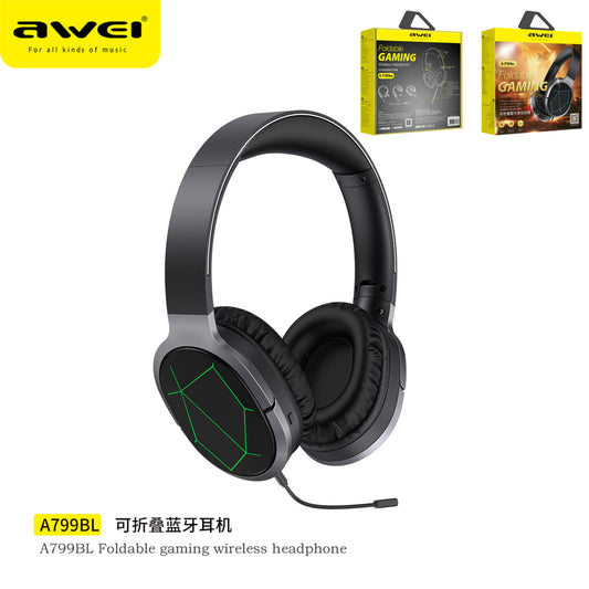 AWEI Cuffie Gaming Sound Effetto 3D Wireless Nero