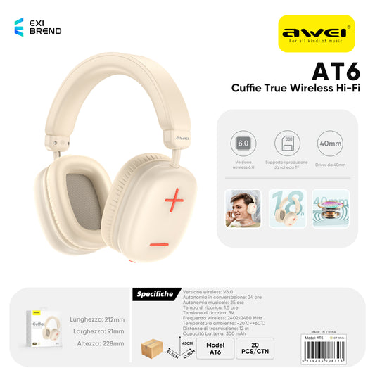 AWEI AT6 Cuffie Wireless
