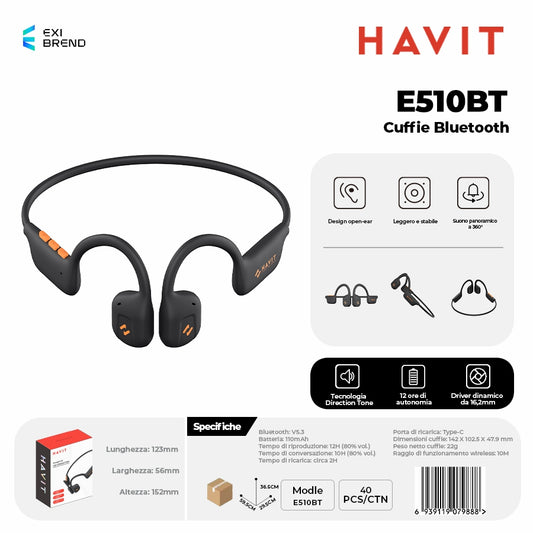 HAVIT E510BT Cuffie Bluetooth