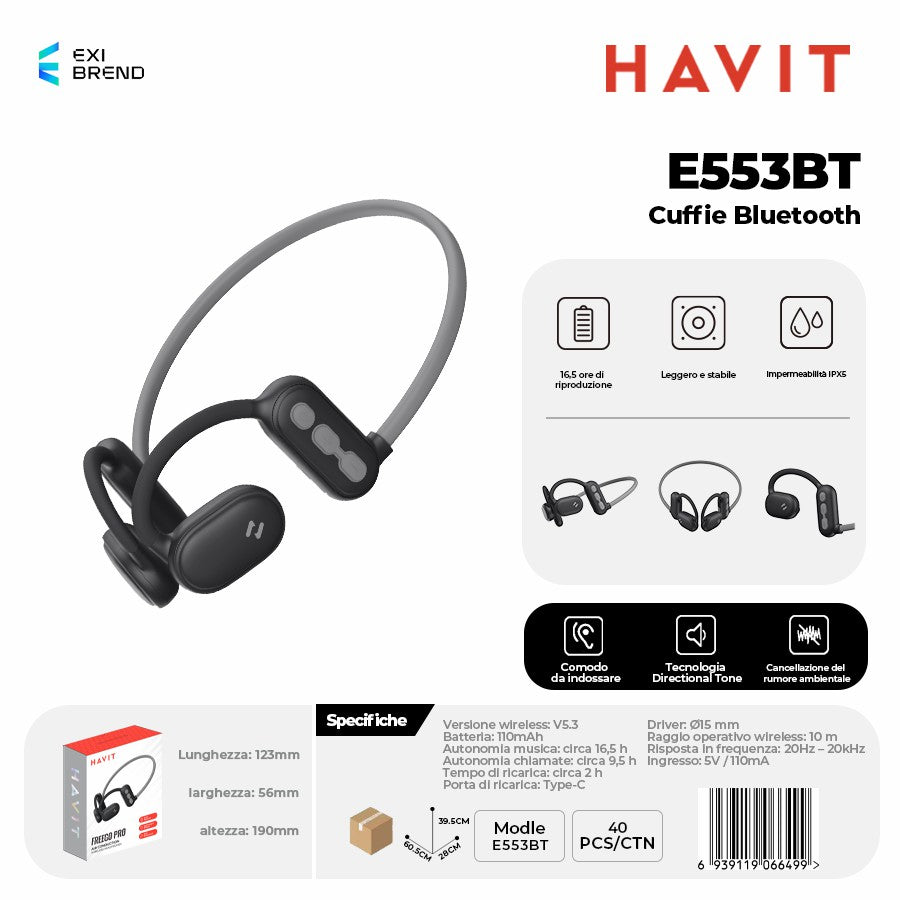 HAVIT E553BT Cuffie Bluetooth