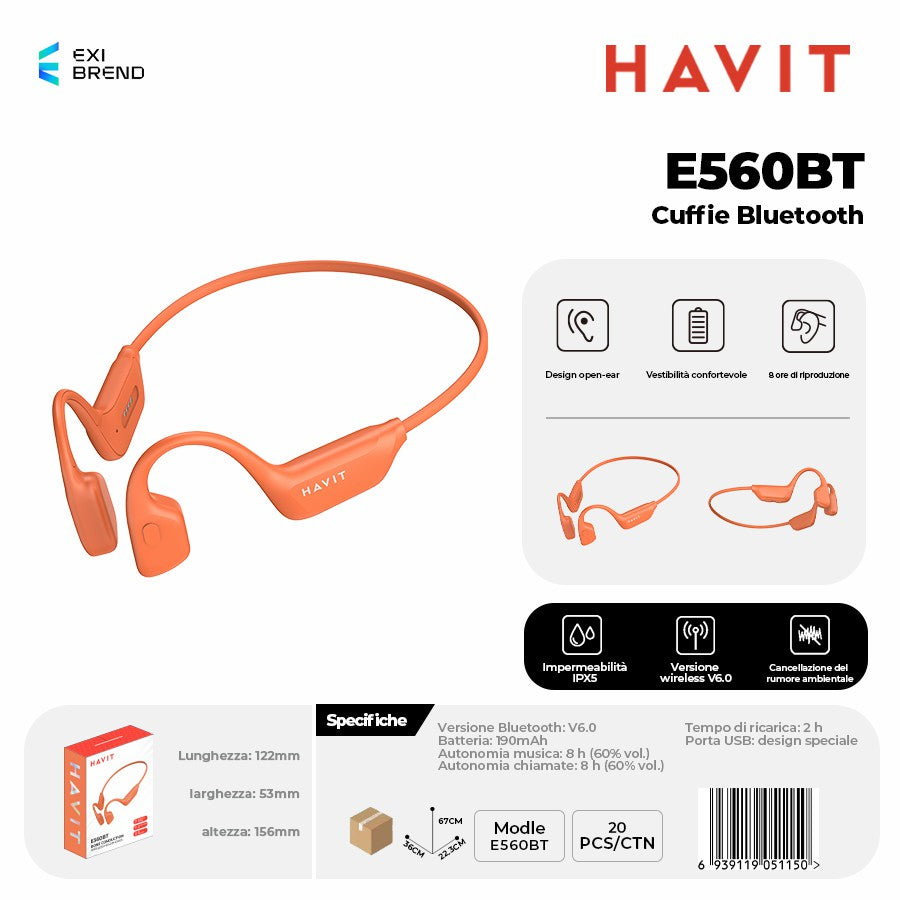 HAVIT E560BT Cuffie Bluetooth