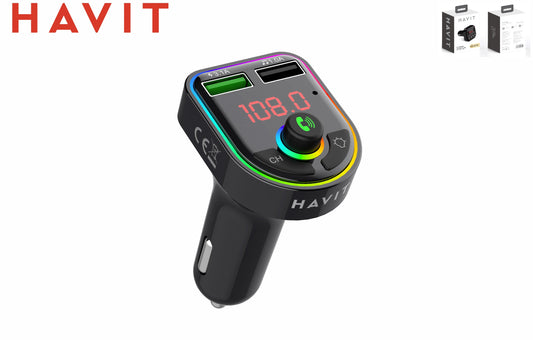 HAVIT Trasmettitore Fm Bluetooth Mp3 Multifunzionale Ultra Compatto