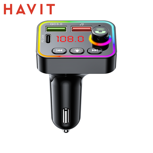 HAVIT FM819BT – Trasmettitore FM Bluetooth RGB per Auto