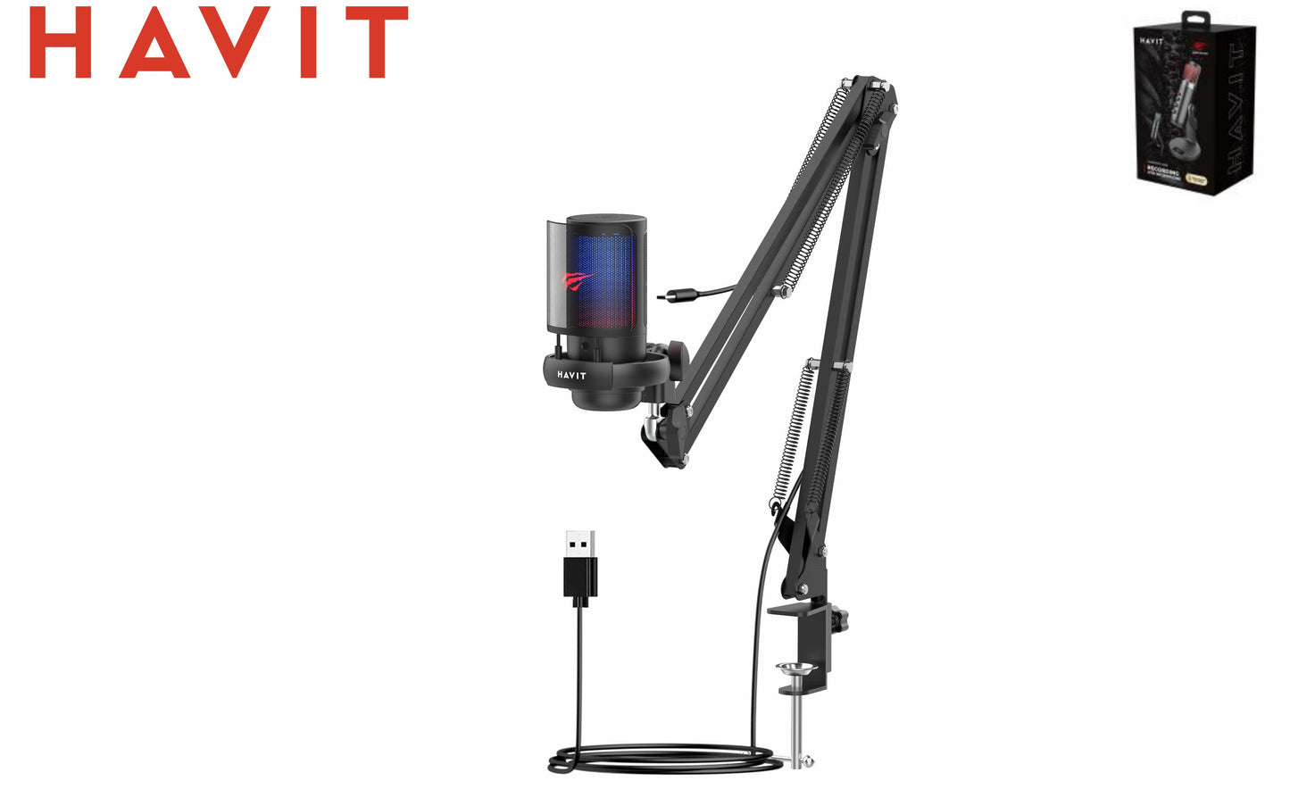 HAVIT Microfono Live Con Rgb E Riduzione Rumore