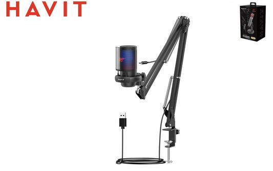 HAVIT Microfono Live Con Rgb E Riduzione Rumore