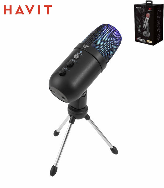 HAVIT Microfono Live Con Rgb E Riduzione Rumore