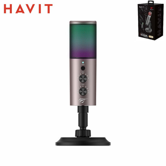 HAVIT Microfono Live Qualità Hifi Con Riduzione Rumore E Rgb