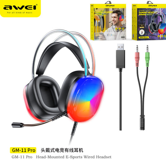 AWEI Cuffie Gaming Con Luce Rgb Cablato