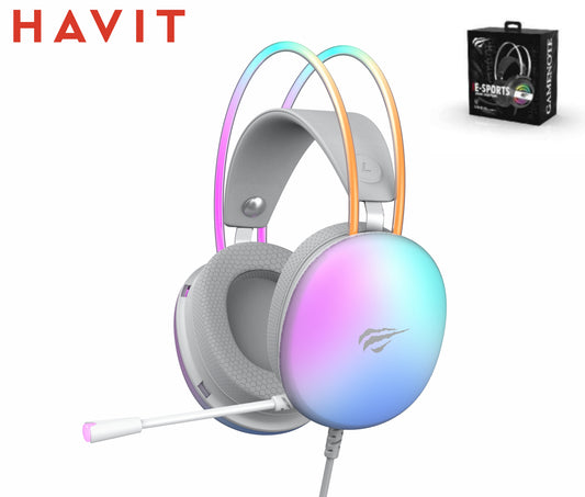 HAVIT Cuffie Gaming Altoparlante Da 50Mm Con Attacco 3.5Mm Guscio Luce Trasmitte