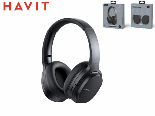 HAVIT Cuffie Bluetooth Due Modalita Bluethooth/Aux Alt.40Mm 400Mah
