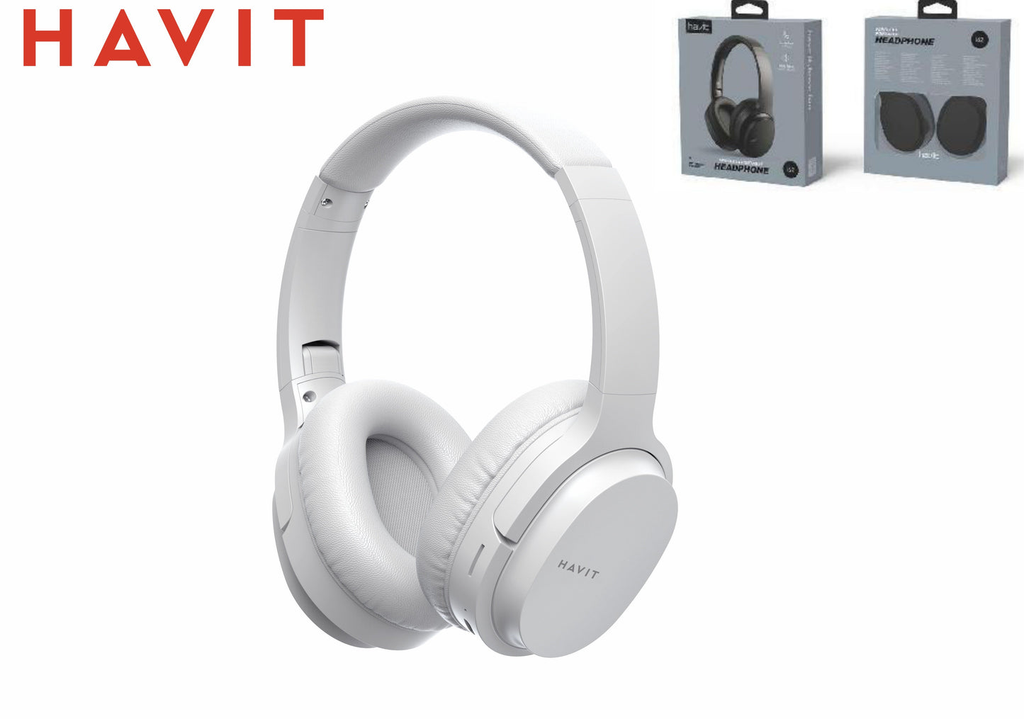 HAVIT Cuffie Bluetooth Due Modalita Bluethooth/Aux Alt.40Mm 400Mah