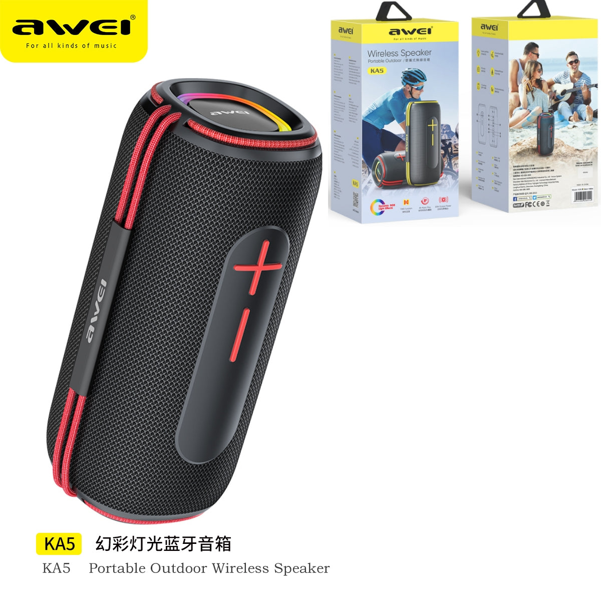 AWEI Altoparlante Bluetooth 20W Output Power
