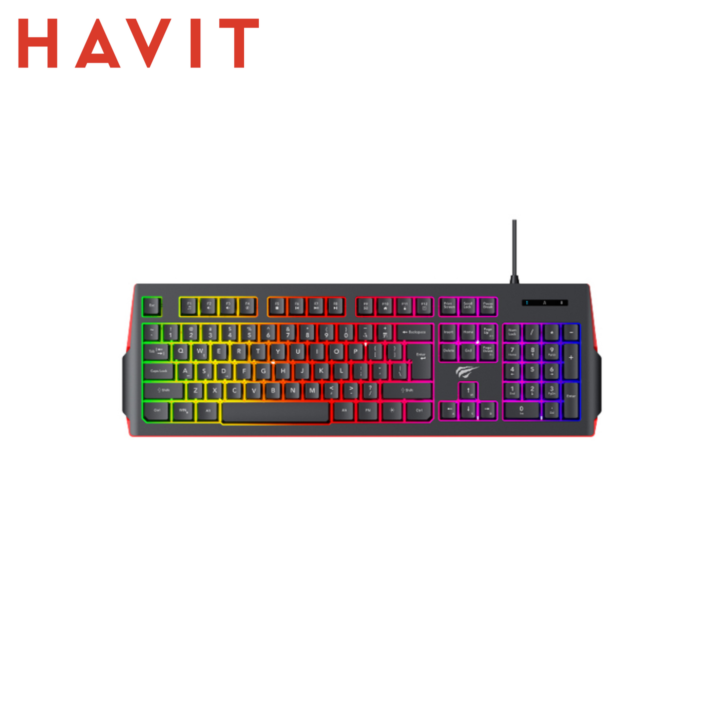 HAVIT KB866L – Tastiera Gaming USB RGB Full-Size Membrana