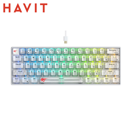 HAVIT KB903L-TR – Tastiera Meccanica da Gaming Trasparente – 61 Tasti RGB