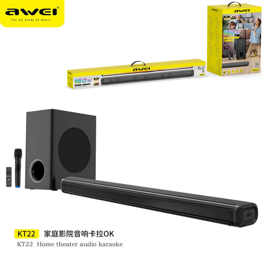 AWEI Impianto Soundbar Tv Bts + Karaoke 160W