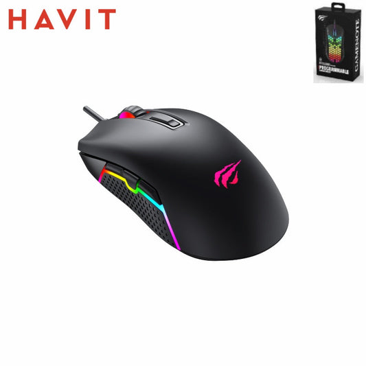 HAVIT Gaming Mouse Con Rgb Dpi Switch 1200-1800-2400-3600