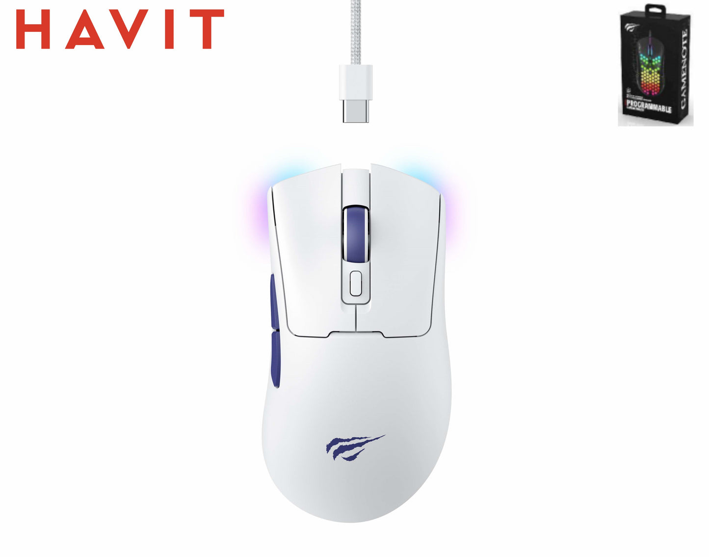 HAVIT Wireless Bluethooth 5.2/Usb Gaming Mouse Dpi Regolabili a Fino a 10000