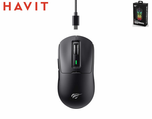 HAVIT Wireless Bluethooth 5.1/Usb Gaming Mouse Con Rgb Dpi Regolabili Fino a 8000