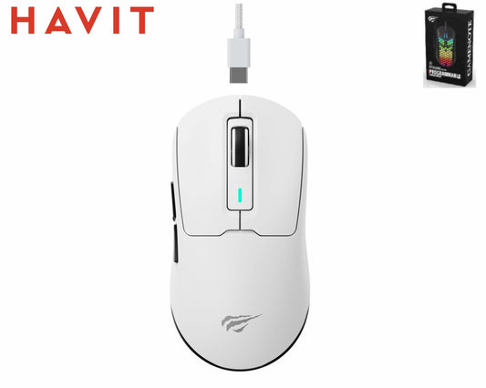 HAVIT Wireless Bluethooth 5.1/Usb Gaming Mouse Con Rgb Dpi Regolabili Fino 8000