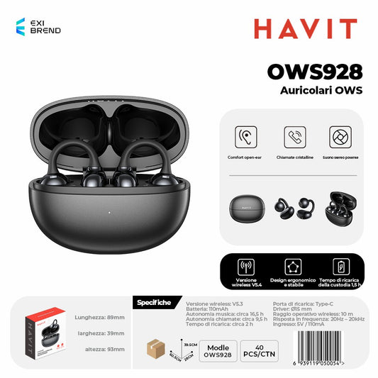HAVIT OWS928 Auricolari Bluetooth Open-Ear