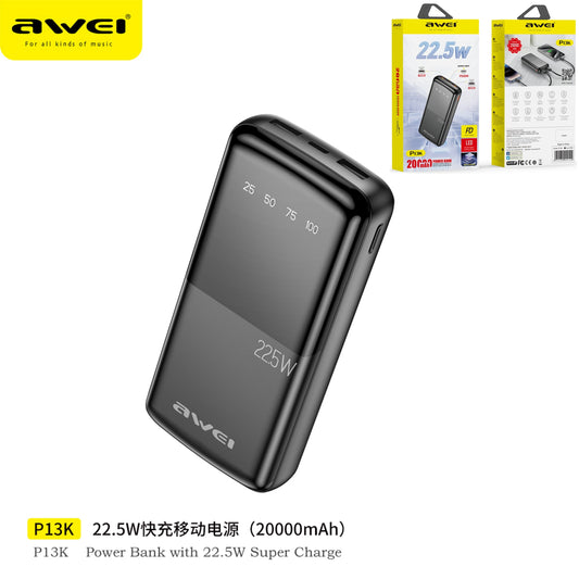 AWEI Power Bank 20000Mah Multi Output Ports