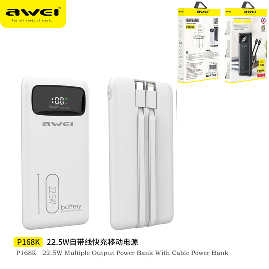 AWEI Power Bank Con Doppio Cavo 10000Mah
