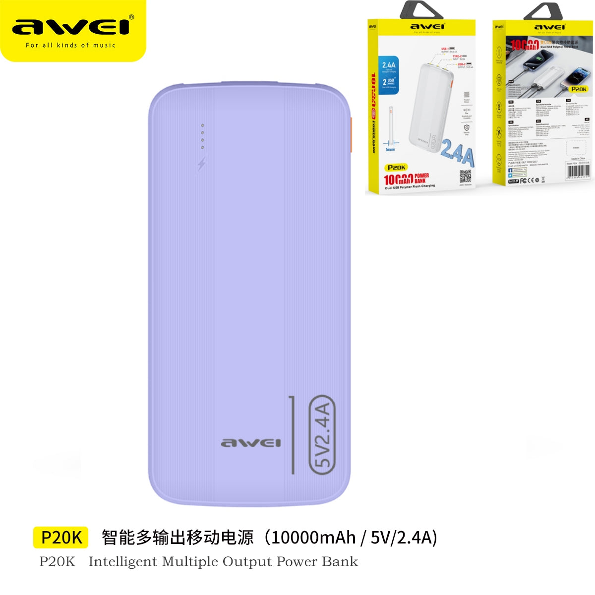 AWEI Powerbank 10000Mah