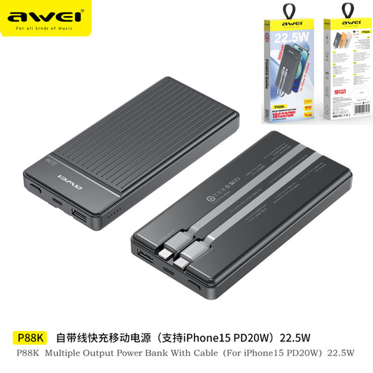AWEI Power Bank Con Doppio Cavo