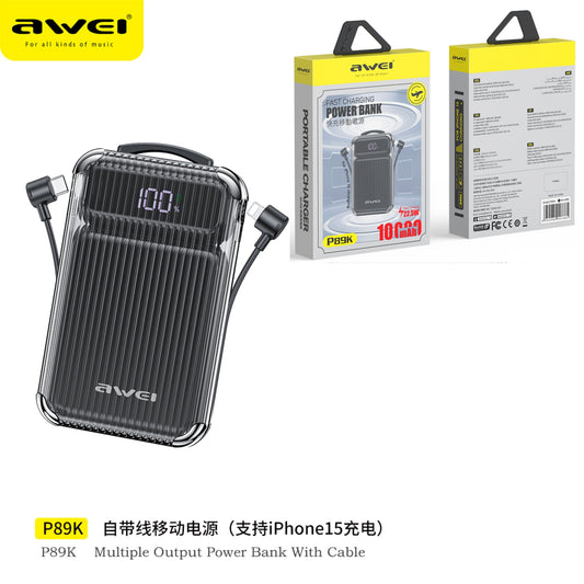 AWEI Power Bank Con Doppio Cavo