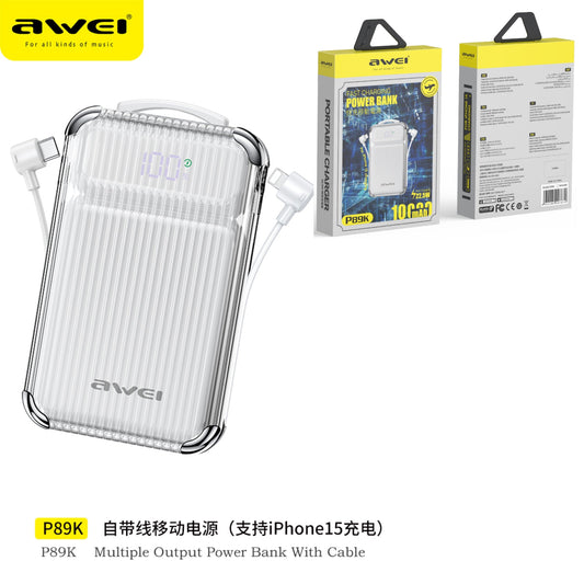 AWEI Power Bank Con Doppio Cavo