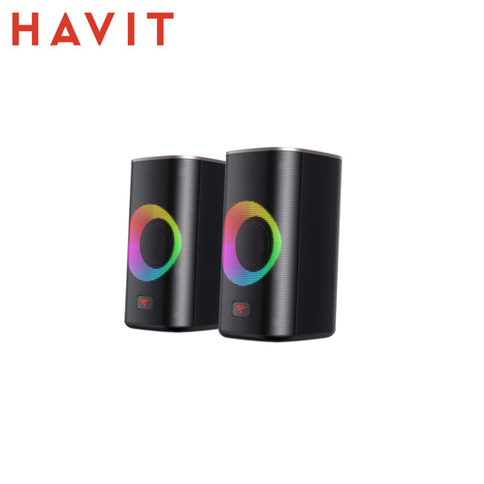 HAVIT SK212SE – Casse Desktop Stereo 2.0 USB/AUX con Illuminazione RGB