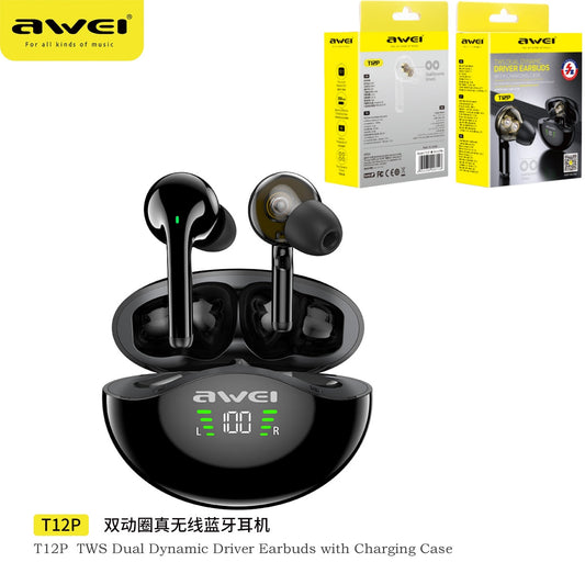 AWEI Cuffie Impermeabile Wireless Black