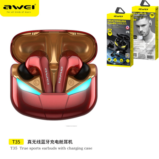 AWEI Cuffie Gaming Wireless Rosso
